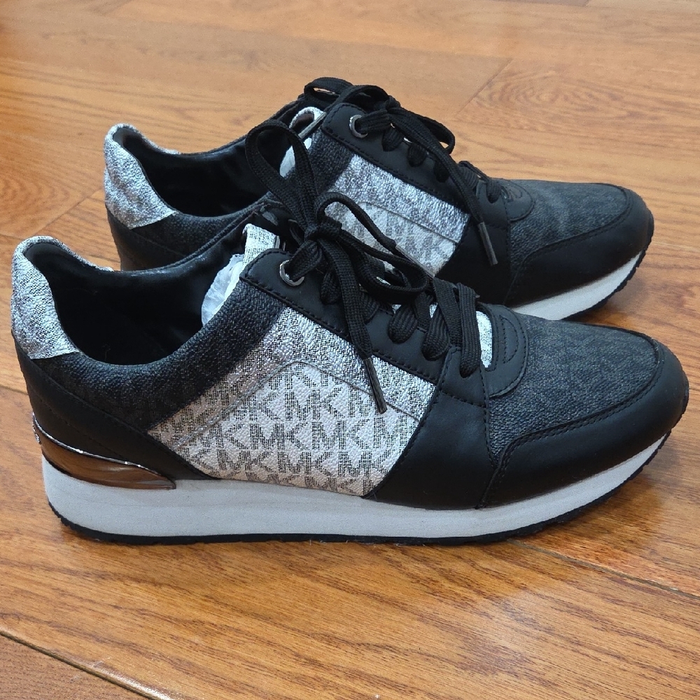 Michael Kors Black and Gray Men's Lace-Up Sneakers